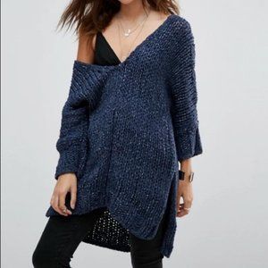 NWT Free People Georgia V Neck Chunky Knit Sweater | XS
